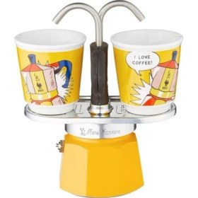 Resim Karokstore - Set Mini: Ocak Üstü Espresso Pişirici + 2 Cups - Lichtenstein Serisi 