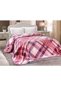 Resim Mink Battaniye Yumuşak Doku 1078 Pembe Tek Kişilik 