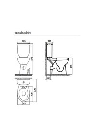 Resim Creavit Bd315 Bedensel Engelli Arkadan Çıkışlı Klozet 