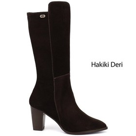Resim Gönderi(R) Gönderir Kadın Kahve Süet Sivri Burun Kalın Topuklu Hakiki Deri Çizme Gkzc13447530 Kahverengi 
