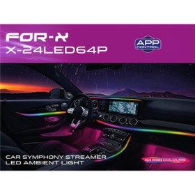 Resim For-X İç Ambiyans 24led64p 64 Renk Sesli Komutlu Ambians Led 