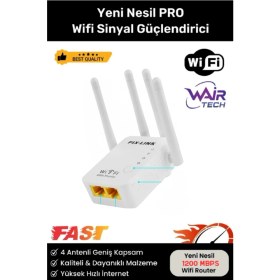 Resim 4 Antenli Tekrarlayıcı Wıfı Repeater Adsl Yükseltici 1200 Mbps Güçlendirici Tekrarlayıcı 