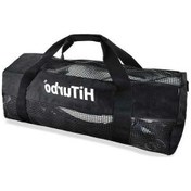 Resim Besthome1 Motion003 Hiturbo 60l Koyu Siyah Fileli Dayanıklı Dalış Sörf Plaj Çantası Omuz Askılı Siyah 