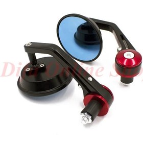 Resim Merpa Motor Motosiklet Gidon Aynası Cnc Alüminyum Yuvarlak 22mm Kırmızı Renk 