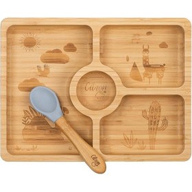 Resim Citron Bölmeli Organik Bambu Kare Yemek Takımı 1073568 