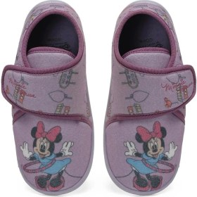 Resim Mickey Mouse Dalı P3Pr Lila Patik Kız Çocuk Panduf Ayakkabı 