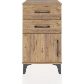 Resim Arges Komodin Tek Raflı 2 Çekmeceli Tek Kapaklı 44X30X80 Çam-Çam 