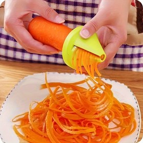 Resim 1 Adet Manuel Sebze & Meyve Spiral Dilimleyici - Patates, Havuçlar, Salatalıklar için Dayanıklı ABS Mutfak Aracı - Kolay Tutuş Sapı, Düzgün Kesimler, Sağlıklı Pişirme Hazırlığı, Zaman Tasarrufu Cihazı, Sebzeli Dilimleyici, Canlı Mutfak Eşyası, Sağlam Yapı 
