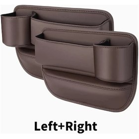 Resim Dashanshop 2 Adet Kahverengi Çok Fonksiyonlu Araç İçi Saklama Kutuları Cep Anahtar Kart Bardak Telefon Tutucu 