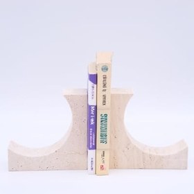 Resim Traverten Hilal Kitap Tutucu 