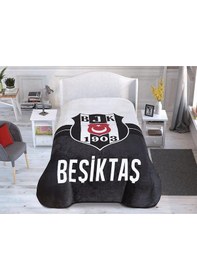 Resim Taç Lisanslı Beşiktaş 1903 Logo Tek Kişilik Battaniye 