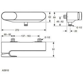 Resim Ideal Standard Moments Duş Bataryası - A3910aa- Krom 