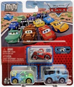 Resim Disney Pixar Cars - Üçlü Mini Racers - Grc Mcqueen & Carla Veloso & Blue Mater Çok Renkli 