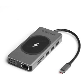 Resim Qgeem QG-UH13 USB 3.0 Type C 13in1 2xHDMI-VGA-TF SD-USB 3.0-USB 2.0-PD+SD-Ethernet 1000Mbps HUB 