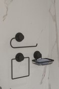 Resim SUNTEL BANYO VE MUTFAK AKSESUARLARI 3'lü Yapışkanlı Banyo Seti - Komple Banyo Organizer set 