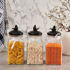 Resim Perotti Gino 3'lü Seramik Kapaklı Kavanoz - Asorti 