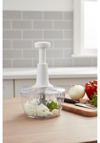 Resim Basmali El Rondosu Sebze Meyve Doğrayıcı 2,5 Lt 2 Parça Beyaz 