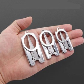Resim Kompakt ve Katlanabilir Paslanmaz Çelik Makas - DIY Projeleri, Ev Kullanımı, Ofis İşleri ve Seyahat için Sağlam ve Kullanışlı - Öğrenciler ve Gezginler için Mükemmel Bir Hediye. 