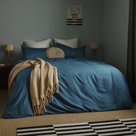Resim Allure Müslin Pamuk Nevresim Takımı Sis Mavisi (Limited) - King Size 240x220 cm 