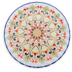 Resim Sudedi Home Gerçek Altın Yaldızlı Desenli Cam Servis Tabağı 26 Cm 6 Adet Çok Renkli 