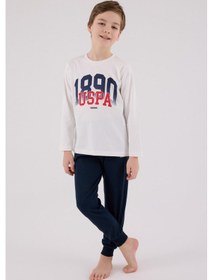 Resim U.S. Polo Assn. U.s. Polo Assn Erkek Çocuk Beyaz Pijama Takımı Us2203-c-v1 