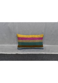 Resim Zehra Abla Halı Yeni El Dokuma Dekoratif Lumbar Kilim Kırlent Yastık Kılıfı 6130 