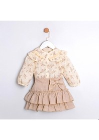 Resim Selly Çıtır Çiçek Desenli İkili Kız Bebek Takım Mor 