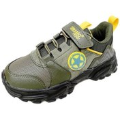Resim Alessio T021 Deri Sneakers Çocuk Spor Ayakkabı 31-35 Siyah Vizon Sarı Alessio
