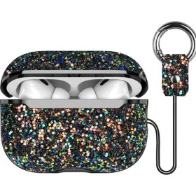Resim Onegif Apple Airpods 3 (3.nesil) Bright Simli Airpods Kapak - Siyah 