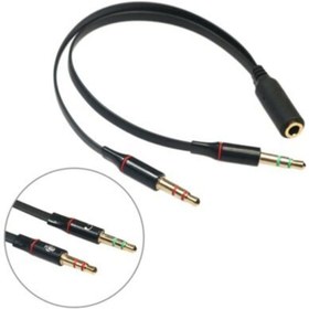 Resim Genel Markalar Kulaklık Çevirici Mikrofon Kulaklık Ayırıcı Aparat 3.5mm Pc Telefon Çevirici Ara Kablo 