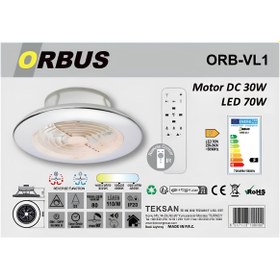 Resim ORBUS VL1 UZAKTAN KUMANDALI TAVAN VANTİLATÖRÜ 
