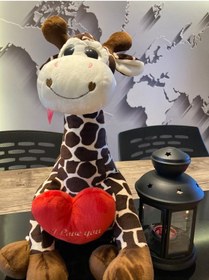 Resim Kahverengi Zürafa Peluş Oyuncak 40cm Kahverengi 