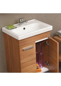 Resim Orka Enez 65 Cm Mdf Teak Banyo Dolabı Takımı Diğer 
