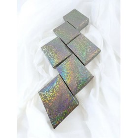 Resim Parlak 6 Lı Süngerli Takı Kutusu, Hediyelik Karton Mini Kutu 