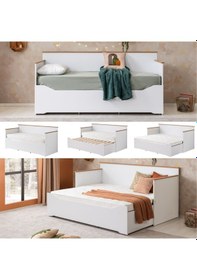 Resim Yavrulu Karyola, Tirilye Divan Karyola, Açılır Çift Kişilik Karyola + Soft Yatak 