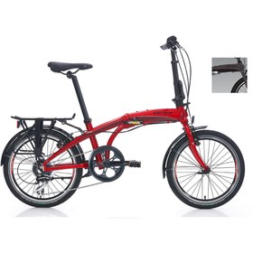 Resim Carraro Flexi 108 20 V Katlanır Bisiklet (Mat Antrasit-Siyah-Kırmızı) 