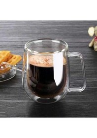 Resim Mithra Life 250 Ml Çift Cidarlı Isı Yalıtımlı Kulplu Cam Şeffaf Kupa Mıt1008 