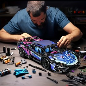 Resim 2310 Parçalık Punk Spor Araba Yapı Blokları Yarış Aracı Oyuncak Şık Model Havalı Süperaraba Yaratıcı Montaj Eğlenceli Sürpriz Halloween Hediyesi 