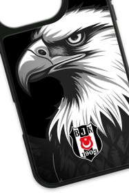Resim Beşiktaş Büyük Kartal Cam Telefon Kılıfı - iPhone 16 Pro 