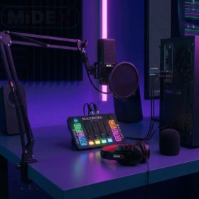 Resim Midex Arcade Pack-3 Medley Ses Kartı ve MX-2020 Mikrofon Gaming Canlı Yayın Stüdyo Seti 