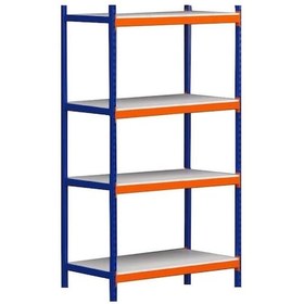Resim Rafburada Rafburada® 4 Katlı Depo Rafı. 150-300 Kg Taşıma Kapasiteli Hafif 