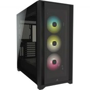 Resim Corsair iCUE 5000X RGB Temperli Cam Mid-Tower ATX Bilgisayar Kasası - Siyah 