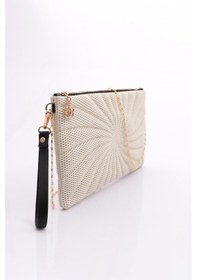 Resim Dgn 4102 Kadin Delik Desenli Fermuarli Çanta 4102-2337-R0283 Beyaz 