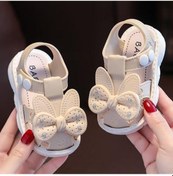 Resim Pembe Kızlar Sandalet Çiçekler Yay Düğüm Tatlı Yumuşak Çocuk Plaj Ayakkabısı Çocuklar Yaz Yay Düğüm Sandalet Prenses Moda Sevimli Yüksek Kalite Pembe 