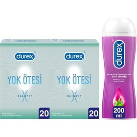 Resim Durex Yok Ötesi Slim Fit İnce Prezervatif 40'lı + Aloe Vera Kayganlaştırıcı Jel 200 ML 