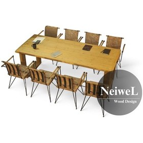Resim Neiwel Doi Doğal Ahşap Toplantı Masası x 80 x 160 Açık Ceviz 