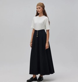 Resim Gabardin Kloş Etek Siyah - 40/42 