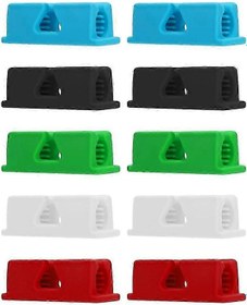 Resim Ganzhoushop 10 Paket Silikon Kalemlik, Masa İçin Yapışkan Kalemlik, Sınıf İçin Kauçuk Tek Kalemlik Kalem Klipsi Çok Renkli 