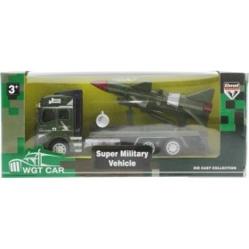 Resim Sürtmeli Die Cast Metal Füze Rampalı Askeri Kamyon 