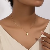 Resim Kadınlar için Minimalist Yıldız Kolye - Zarif Altın Tonlu Zincir, Günlük ve Tatil Takısı, Yıl Boyu Nötr Aksesuar, Rahat veya Resmi Kıyafetler İçin, Seyahat Mücevheri, Şık Tasarım, Yaşlılara Hediye, Ramazan Hediyesi 